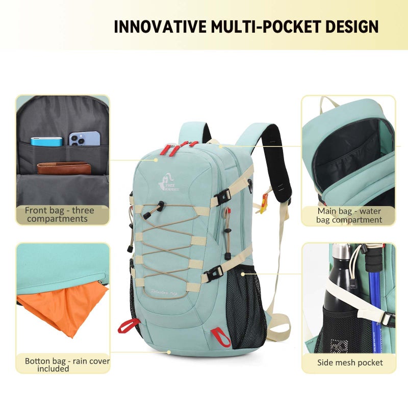 Bseash 40L Waterproof Hiking Backpack with Rain Cover  Outdoor Sport Travel Bag Daypack for Camping Climbing Skiing Cycling (Violet) - Image 5